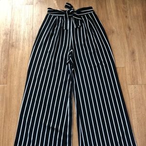 Black & White Pinstriped Pants